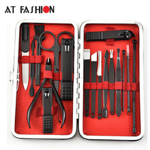 New 17pcs Nail Clipper Scirrors Set Nail File Nipper Cuticle Pusher Cutter Trimmer Beauty Tools Grooming Kit with Case 2024 - buy cheap