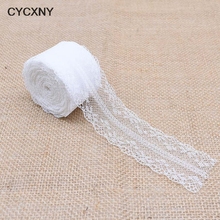 Cinta de encaje blanca para costura, tela de encaje Africana bordada DIY para accesorios de artesanía de boda, 20m, 4cm 2024 - compra barato