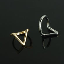 Moda acessórios "v" Forma Topo De anéis De Dedo Para jóias Femininas Ouro Cor Junta Midi Anel 2024 - compre barato
