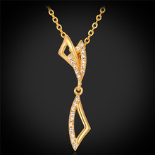 Nuevo collar de moda colgante de oro amarillo de alta calidad de diamantes de imitación austriacos collar de joyería de lujo para mujeres MGC P6841 2024 - compra barato