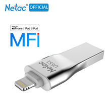 Netac U651 Lightning USB 3.0 OTG Flash Drive Sliver 32GB 64GB Aluninum Alloy USB3.0 Flash Disk Metal Pendrive For iphone ipad PC 2024 - buy cheap