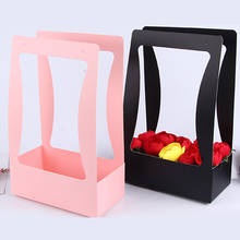 Valentine's Day Gift Portable Flower Box Packaging Flower Basket Gifts Folding Paper Box Florist Supplies 2024 - buy cheap