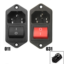 1PC IEC320 C14 AC Power Cord Inlet Socket Receptacle With Rocker Switch 250V 15A 2024 - buy cheap