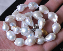 12-16mm Genuine Natural White reborn keshi Baroque Pearl Jewelry Necklace 18" 2024 - buy cheap