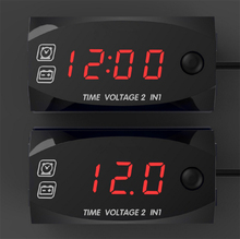Nova tensão de tempo 2 em 1 carro lcd digital relógio eletrônico carro voltímetro 2024 - compre barato
