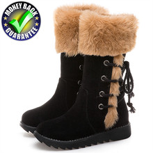 Botas de nieve para Mujer, Botas de invierno 2018, zapatos de invierno para Mujer, zapatos cálidos de felpa para Mujer, botines de moda de algodón de piel gruesa, botines para Mujer 2024 - compra barato