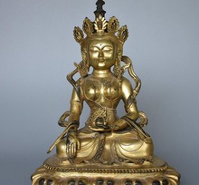 12 Old Tibet Buddhism Monastry Bronze Gilt Ksitigarbha Bodhisattva Buddha Statue 2024 - buy cheap