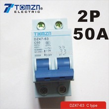 2P 50A 400V~  50HZ/60HZ Circuit breaker AC MCB safety breaker C type 2024 - buy cheap