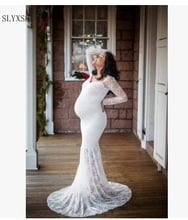 New Lace Dresses Maternity Photography Props Transparent Pregnant Evening Dress Photo Shoot Gown Hollow Out Beach Clothes 2024 - buy cheap