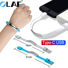 OLAF-cable de pulsera tipo C para teléfono móvil, cable de datos de carga usb para Samsung s8, s9, s10, Huwei P30, cable usb corto 2024 - compra barato