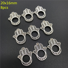 20x16mm 8pcs Alloy Beads Cap Ancient Silver Charms Palm Shape Pendant Charms For Jewelry Making DIY Accessories PJ008 2024 - buy cheap