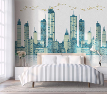 Decorative wallpaper Flying birds building background wall painting 2024 - buy cheap