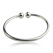 Women's Silver Plated Open Hand Cuff Bracelet Simple Garlic Bangle A5DG 2024 - buy cheap