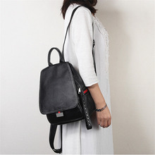 Женский рюкзак Nesitu, черный, красный, коричневый, зеленый, из натуральной кожи, для путешествий, M021 2024 - купить недорого