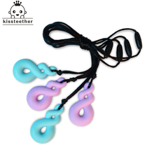 BPA Free Silicone Chew Necklace With Silicone Twist Beads Pendant Non Toxic Silicone Teething Necklace for Baby/mommy 2024 - buy cheap