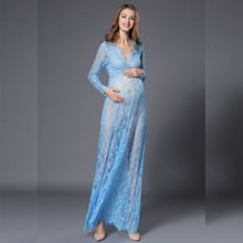 Vestido longo de renda para grávidas, vestido de maternidade para fotografia, maxi adereço para fotos de maternidade 2024 - compre barato