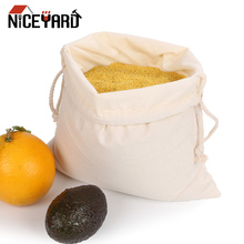 NICEYARD 3 Sizes Fruit Vegetables Storage Bag Cotton Produce Bags Reusable Eco-friendly Home Kitchen Drawstring Shopping Bag 2024 - buy cheap