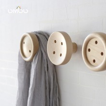 Woody Robe Hooks Home Decor Knobs Wall Hanger with Nail Natural Oak Wood Button Handrail Wall Storage Shelf Rack 2024 - buy cheap