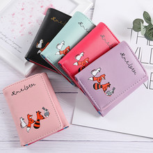 girls handbag purse Women Simple Fox Cat Short Wallet Coin Purse Card Holders Handbag Package Shopping wallet 2024 - buy cheap