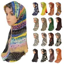 Мусульманский женский хиджаб с принтом Amira Hijabs, цельный мусульманский женский хиджаб, мусульманский головной платок, шарф, шаль, арабские колпачки для молитв, головной убор на Ближний и Восточный 2024 - купить недорого