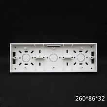 10pç caixa de interruptor de montagem de parede 3 gang 86 tipo interruptor universal caixa de soquete fundo caixa de fio 260*86*32mm frete grátis 2024 - compre barato