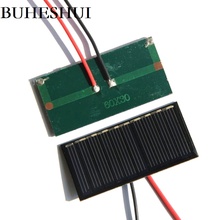 Buheshui mini painel solar + fio 5v 50ma de célula solar policristalina painel fotovoltaico para carregador de bateria 3.6v brinquedo diy led 5 peças 2024 - compre barato
