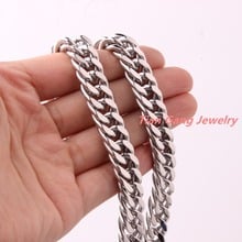 Customize Size 7-40" 12mm 316L Stainless Steel Silver Color Fashion Jewelry Curb Cuban Chain Mens Womens Necklace Or Bracelet 2024 - buy cheap