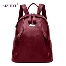 Women Solid PU Leather Backpacks Mochila Escolar Teenagers Zipper School Bags Girls Teenage Travel Casual Shoulder Bag Rucksack 2024 - buy cheap