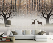 beibehang papel de parede 3d Retro nostalgia forest elk 3D TV background wall decoration wallpaper for walls behang tapety 2024 - buy cheap