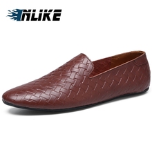 INLIKE Men Shoes Genuine Leather Male Doug Shoes Soft Comfotable Men Casual Shoes Cow Leather Slip on Driving Loafers Formal 2024 - buy cheap