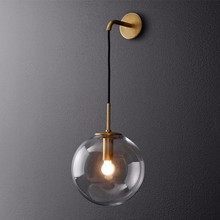 Simple Loft LED Living room Wall Lamp Modern Clear Glass Ball Mirror Beside Retro Study Cafe Wall Sconce Lighting Free Shipping 2024 - buy cheap