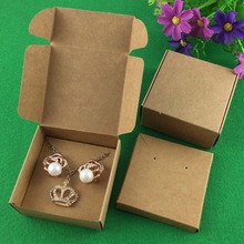 30pcs Kraft Paper Jewelry Displays Boxes with Necklace Cards/Earring Cards ,Jewelry Gift Packing Boxes 6.5x6.5x3cm 2024 - buy cheap
