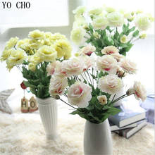 YO CHO Wedding flower Fake roses bouquet peony artificial flowers for wedding decoration home decor Fake Eustoma Gradiflorus 2024 - buy cheap