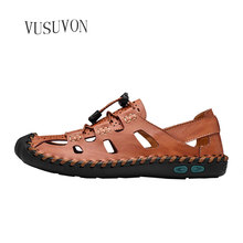 New Fashion Moccasins For Men Loafers Summer Walking Breathable Casual Shoes Men Sandal Driving Genuine Leather Men Shoes Flats 2024 - buy cheap