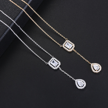missvikki Female Water Drop Pendant Chain Necklace Transparent Fashion Crystal Jewelry Bijoux Top Quality 2 Colors 2024 - buy cheap
