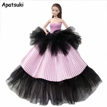 Pink Black Fashion Wedding Dress for Barbie Doll Outfits Clothes Big Evening Dresses Party Gown 1/6 Doll Accessories Kids Toy 2024 - buy cheap