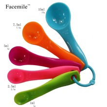 5pcs/set Kitchen Classic Plastic Colorful Measuring Spoons Set Contains Teaspoons Sugar Cake Baking Spoon Gift 2024 - buy cheap