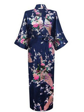 Roupões de cetim para mulheres, rb015, roupões, roupa de dormir, pijama de seda casual, rayon, longo, kimono 2024 - compre barato