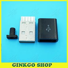 100sets/lot 2.0 USB Male connector, USB Plug, USB 2.0 Male plug Jack Colour Black  free shipping 2024 - buy cheap