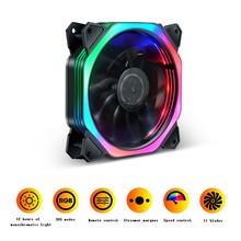 120mm Colorful RGB LED Cooling Fan Computer PC Host Chassis Cooler Fans With 11 Fan Blades Ultra Quiet 2024 - buy cheap