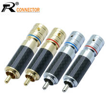 10pcs/lot Carbon Fiber RCA Connector Gold Plated RCA Male Plug Video Audio Speaker Plug Wire Connector Support 8mm Cable 2024 - buy cheap