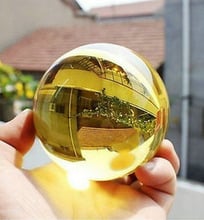 Азиатский редкий натуральный кварцевый желтый кристалл, лечебный шар, Сфера 40 мм + подставка 2024 - купить недорого