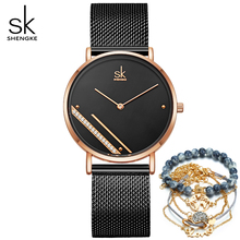 Shengke 8mm Ultra-thin Dial Luxury Women Watches Ladies Watch Montre Femme Quartz Watch in Bracelet Women Clock Relogio Feminino 2024 - buy cheap
