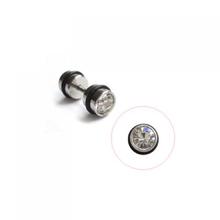 6mm falso cheater aço orelha parafuso prisioneiro brinco branco cz cristal expansor barbell plug 2024 - compre barato