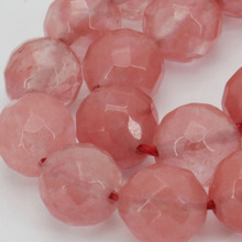 Lindo grânulos redondos facetados quartz rosa, melancia 10mm, 15 polegadas, mi034, 38 peças, fazer joias, pedra natural, preço de atacado 2024 - compre barato