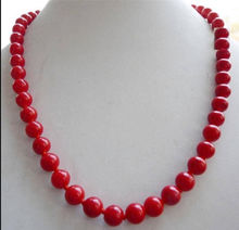 Новый дизайн длинное натуральное 7 мм красное Коралловое ожерелье 18'' 2024 - купить недорого