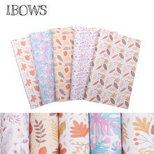 IBOWS 22*30cm Snythetic Leather Fabric Autumn Leaves Printed Faux Vinyl Leather for DIY Hair Bow Bags Handmade Crafts Material 2024 - buy cheap