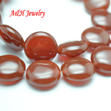 5Strands Grade AAA Quantity Natural Red Stone 14mm Flat Round Coin Shape DIY Jewelry Making Beads 2024 - buy cheap