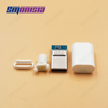 Smonisia 50 шт. USB 3,1 Тип C штекер сварочный Тип USB-C 4 в 1 PCB разъем белый 2024 - купить недорого