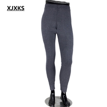 XJXKS мужское шерстяное термобелье, серые колготки, длинные штаны для зимы, хорошее качество, толстые кашемировые леггинсы, теплые брюки 2024 - купить недорого